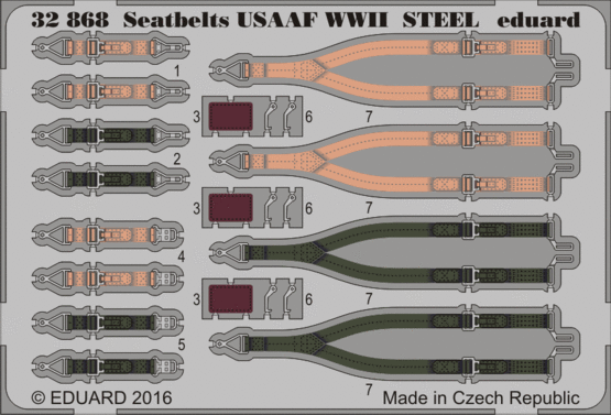 eduard-32868-harnais-usaaf-wwii-steel-maquette-1-32 image 1