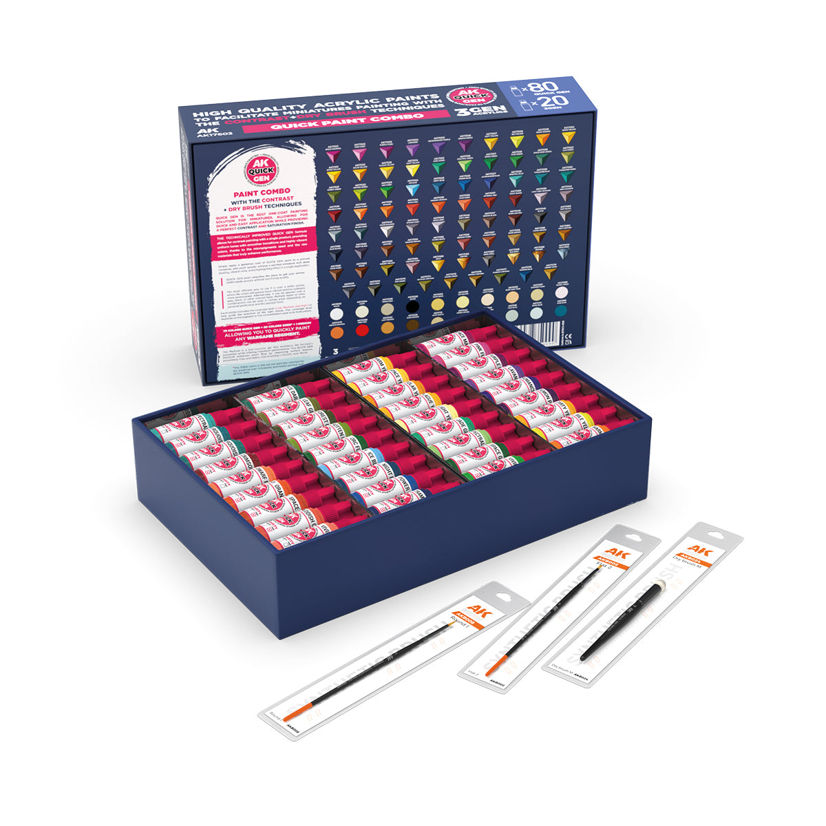 ak-interactive-quick-gen-combo-100-couleurs-coffret-peinture-pinceaux image 2