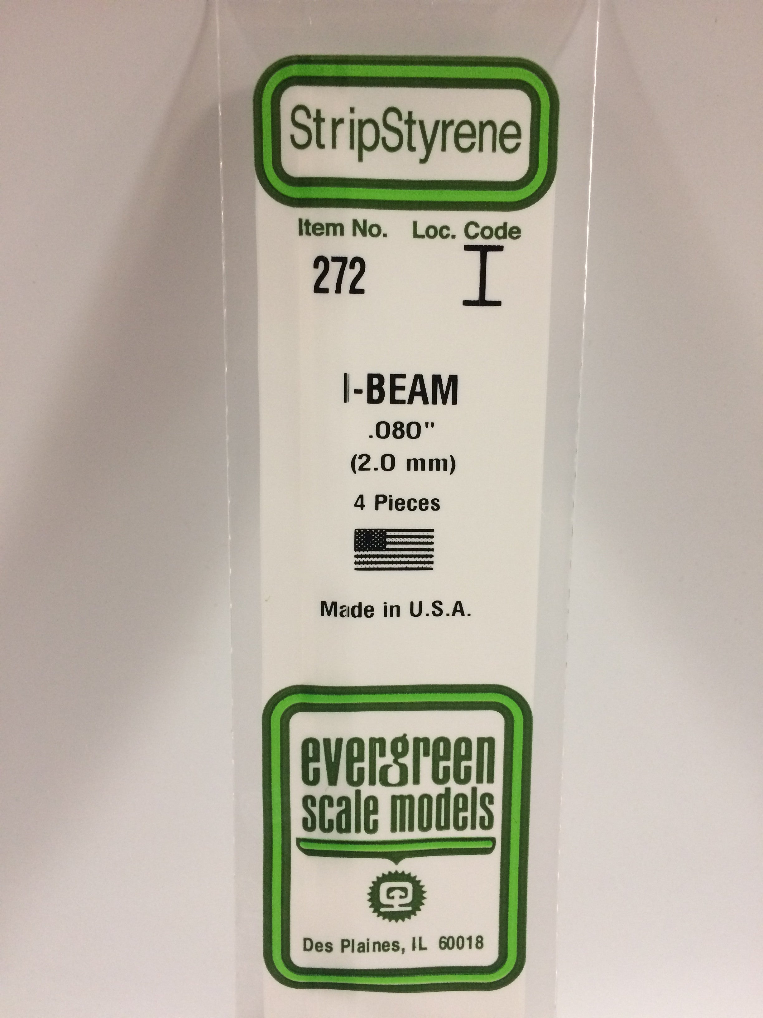 evergreen-shapes-272-poutre-en-i-2-mm-blanc-4-pi-ces image 1