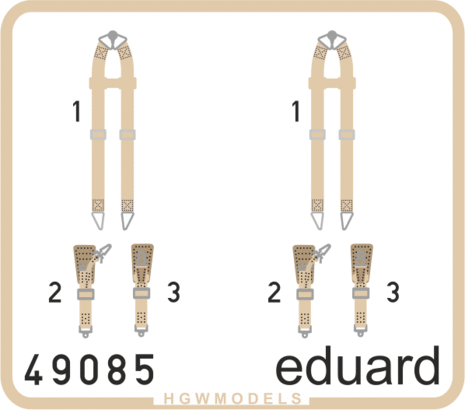 eduard-48085-ceintures-bombardiers-luftwaffe-maquette-1-48-tissu image 1
