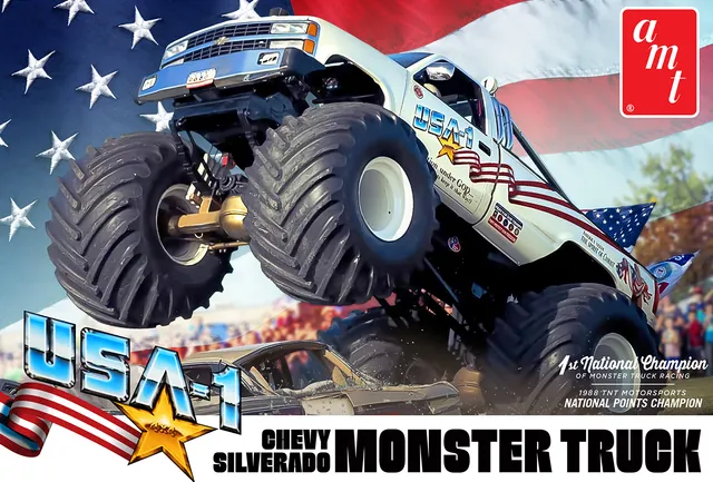 amt-usa-1-chevy-silverado-1-25-monster-truck-maquette-pick-up image 1