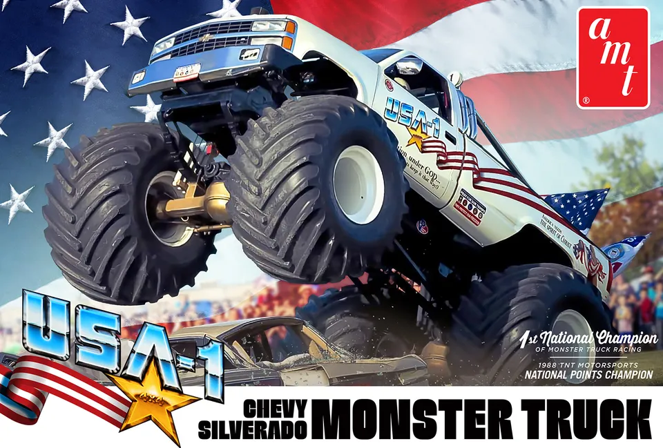 amt-usa-1-chevy-silverado-1-25-monster-truck-maquette-pick-up image 1