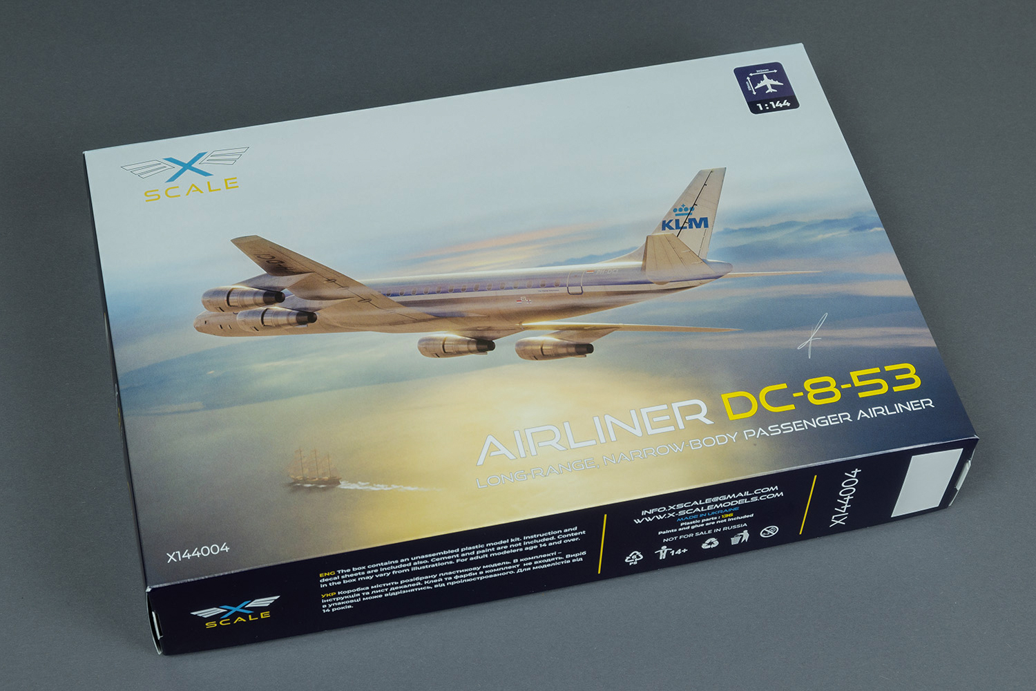 x-scale-144004-dc-8-53-klm-maquette-avion-1-144-ligne image 2