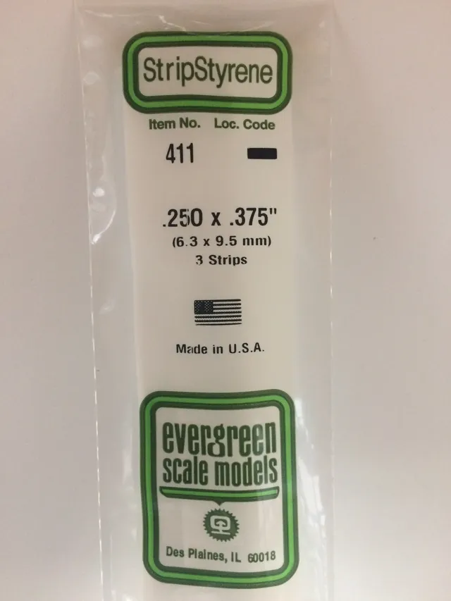 evergreen-strips-411-baguette-plastique-blanche-6-3x9-5mm-3pcs image 1
