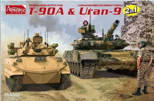 amusing-hobby-35a053-uran-9-t-90a-maquette-char-1-35-double-kit image 1