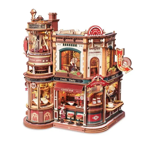 rokr-eab02-dream-coffee-factory-puzzle-bois-3d-m-canique-lumineux image 1