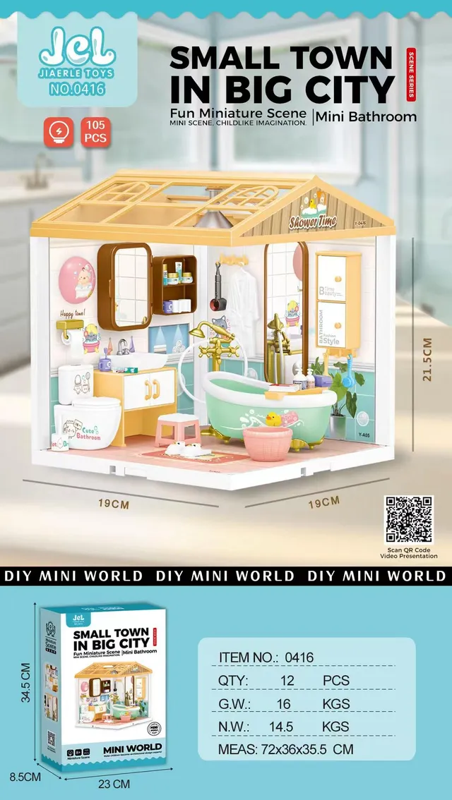jiaerle-toys-mini-world-0416-maison-miniature-salle-de-bain image 1