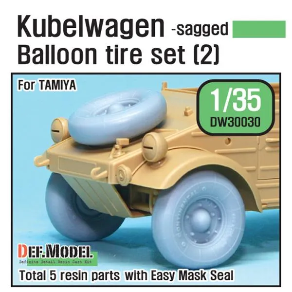 def-model-dw30030-kubelwagen-roues-r-sine-1-35-balloon-sagged image 1