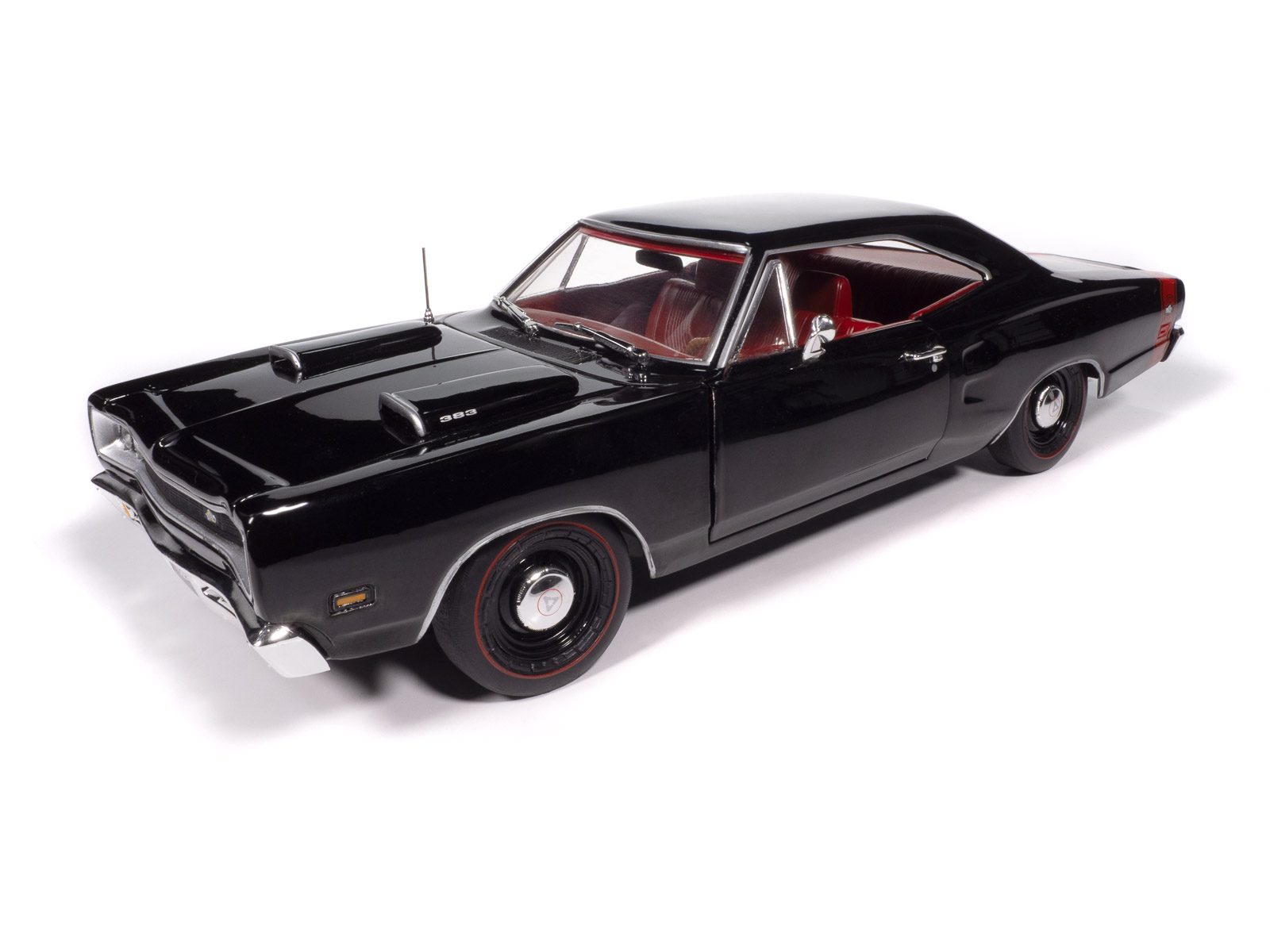 american-muscle-1969-dodge-coronet-super-bee-1-18-miniature-noire image 1