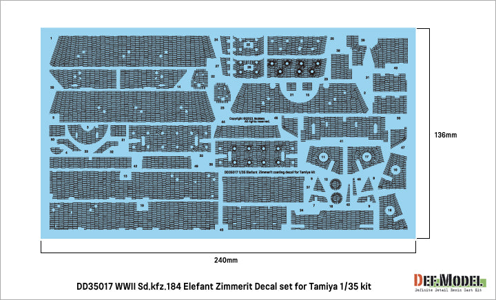 def-model-dd35017-elefant-zimmerit-decals-relief-1-35-pour-tamiya image 2