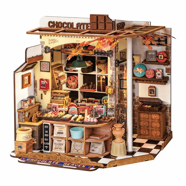 robotime-rolife-dg174-henry-s-chocolate-maison-miniature-diy image 1