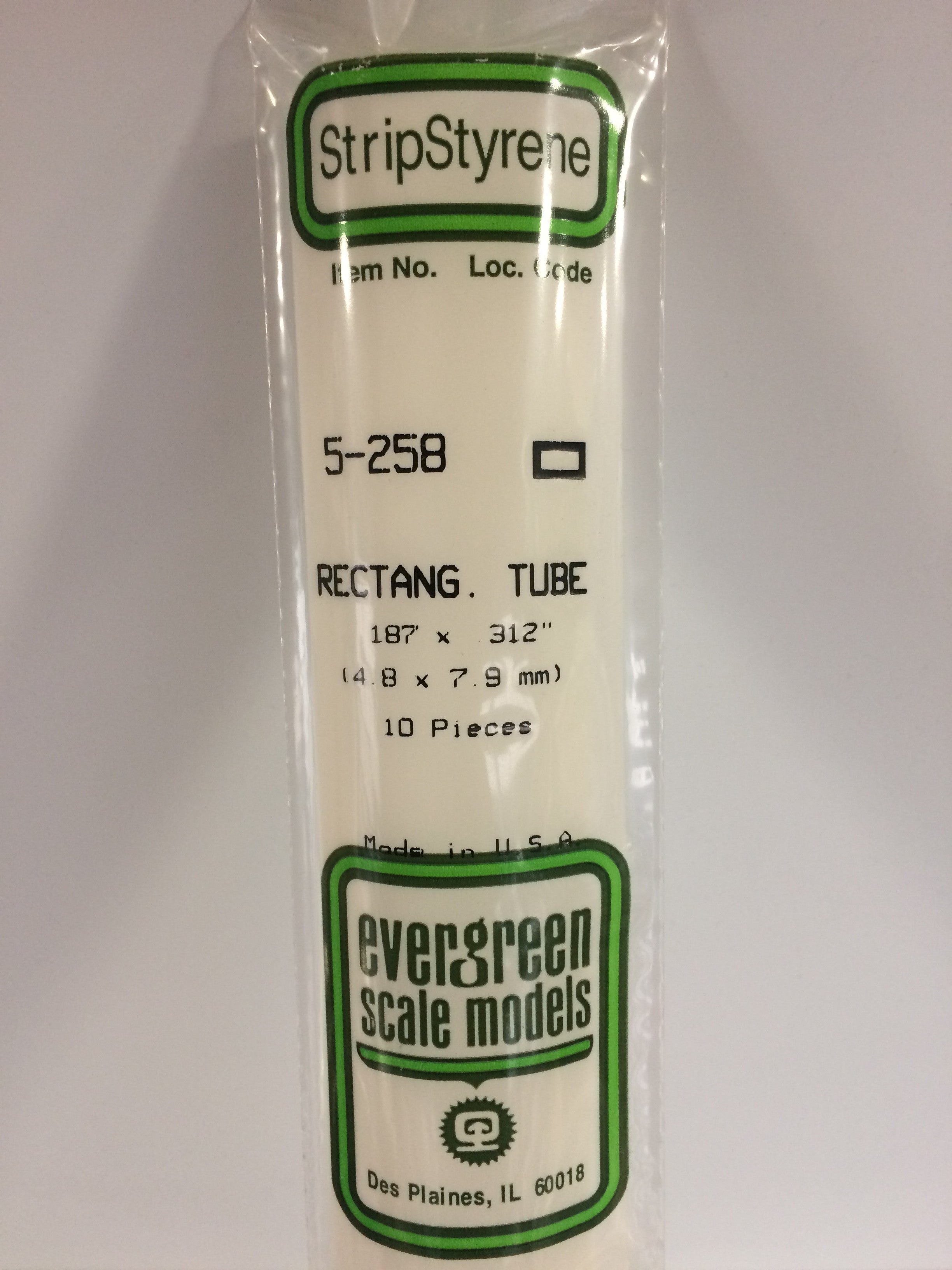 evergreen-rod-and-tube-258-tube-rectangulaire-blanc-4-8x7-9mm-2-pcs image 2