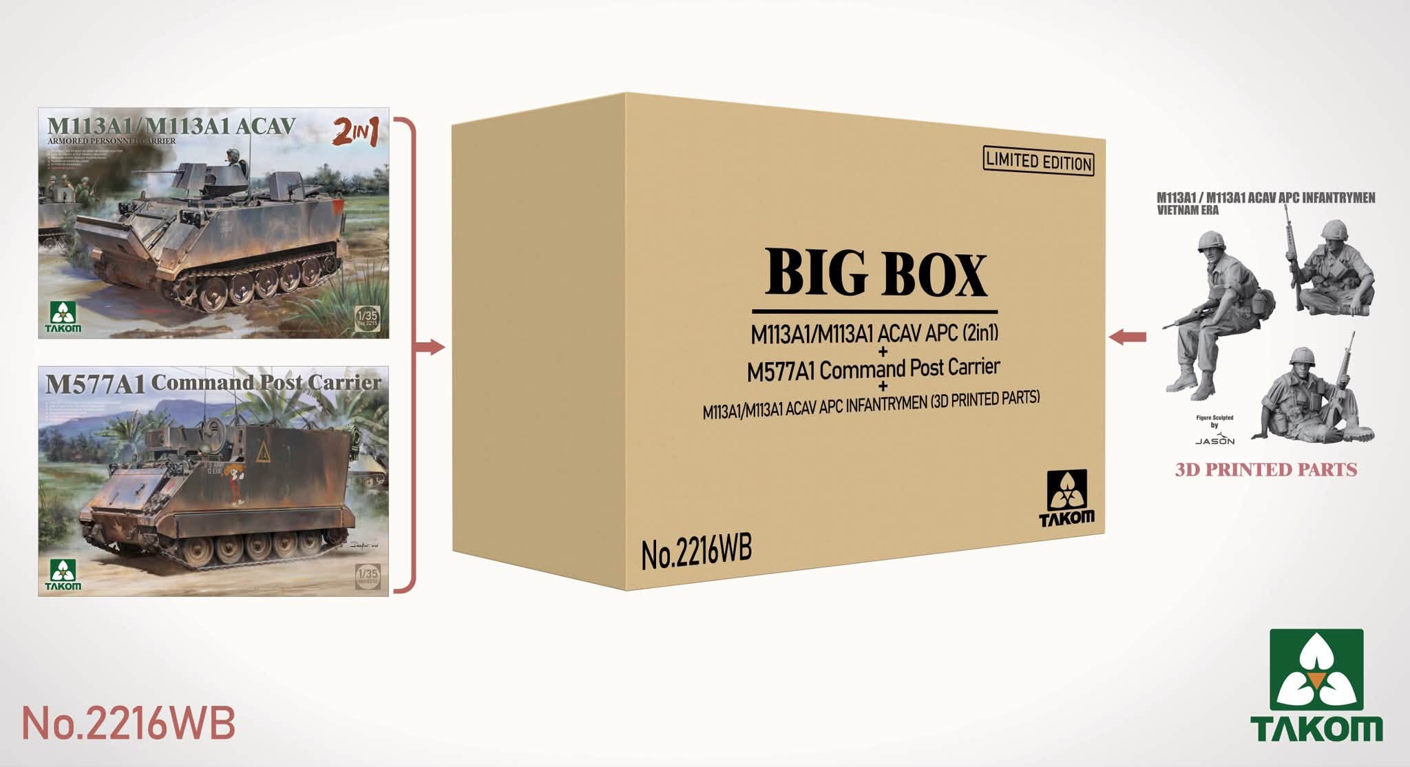 takom-2216wb-maquette-m113a1-big-box-1-35-blind-vietnam image 1
