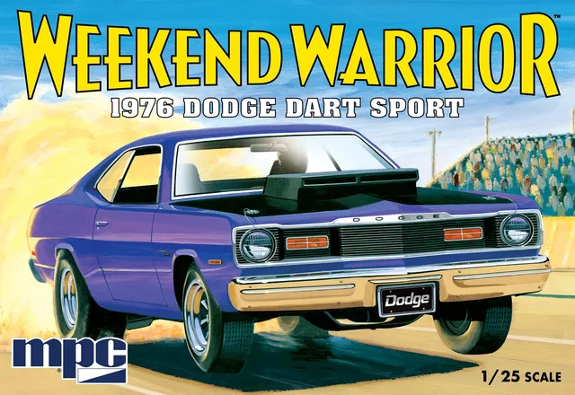 mpc-1976-dodge-dart-weekend-warrior-1-25-maquette-drag-blanc image 1