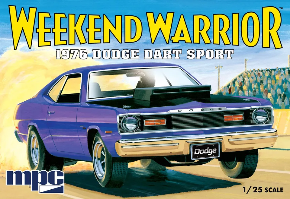 mpc-1976-dodge-dart-weekend-warrior-1-25-maquette-drag-blanc image 1