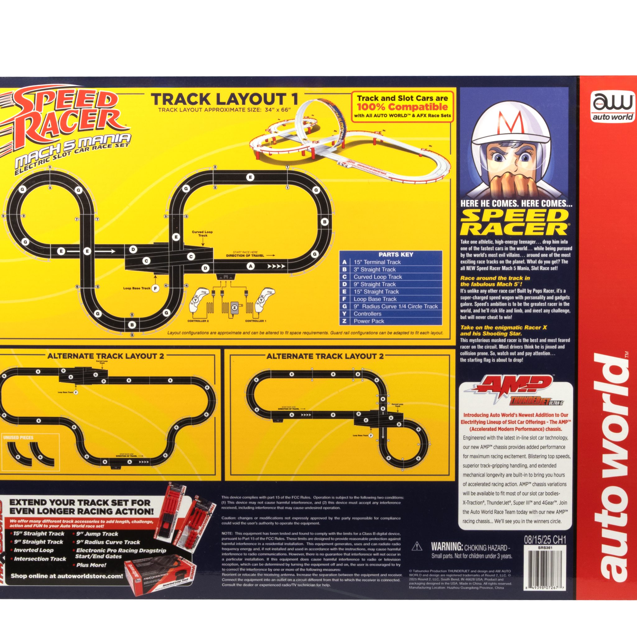 auto-world-speed-racer-mach-5-mania-circuit-slot-ho-17-pieds image 2