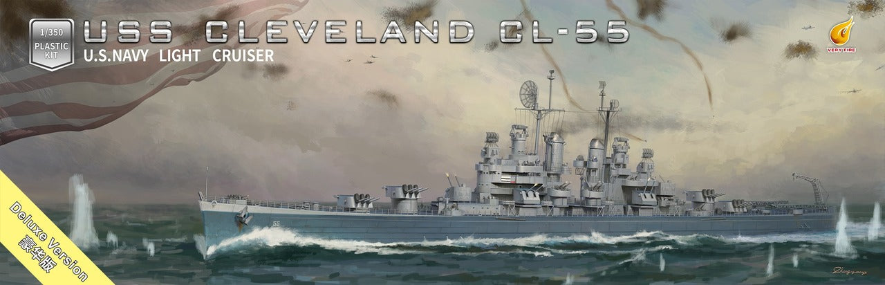 very-fire-vf350920-1-350-maquette-bateau-uss-cleveland-cl-55-ww2 image 1