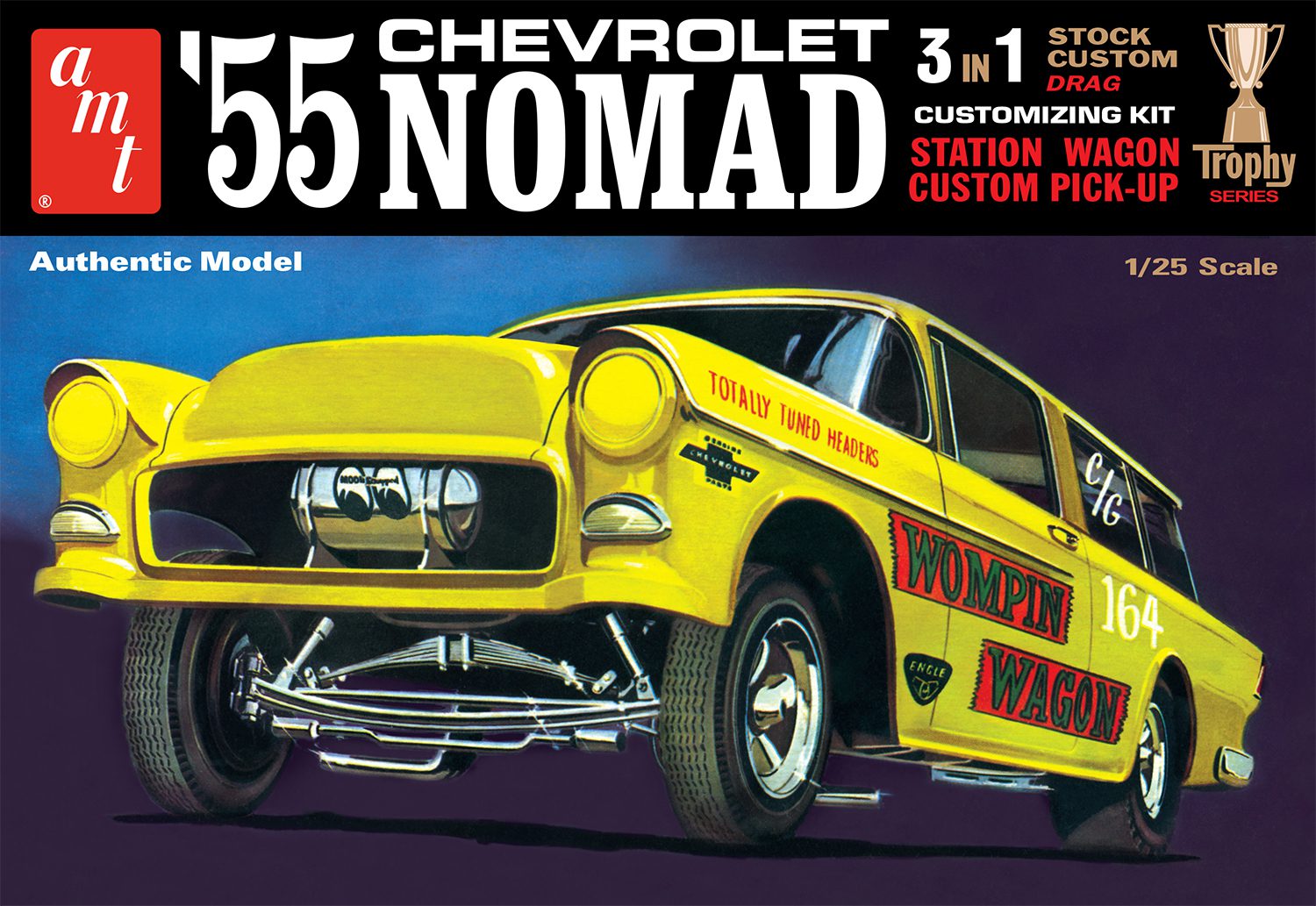 amt-1955-chevy-nomad-maquette-voiture-1-25-3-en-1-stock-custom image 1
