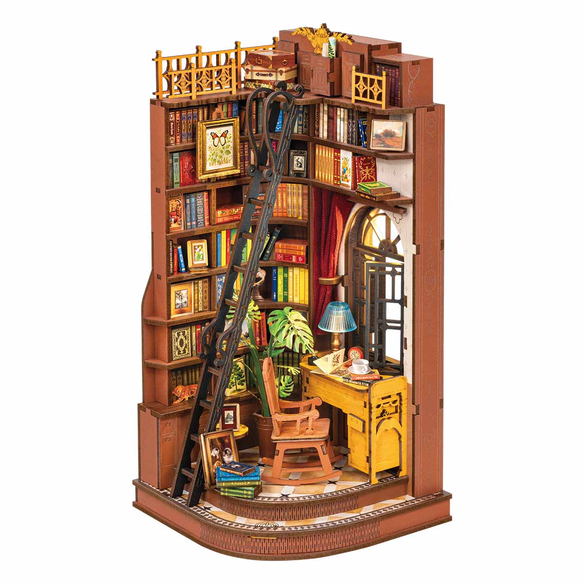 robotime-rolife-tge02-silent-corner-kit-book-nook-bureau image 1