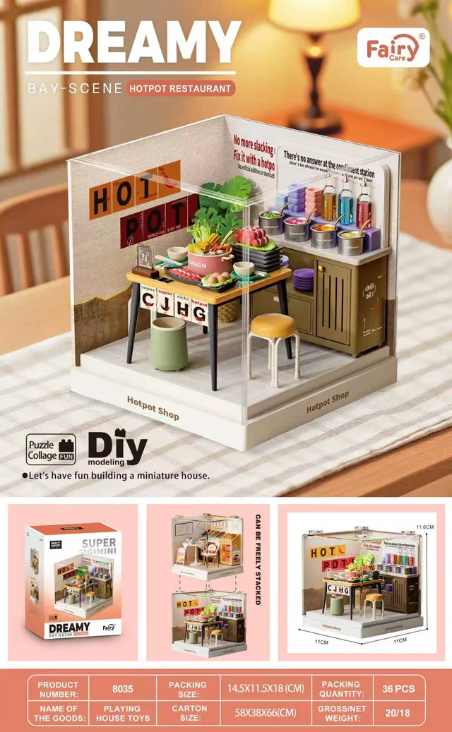 fairy-care-fc-dbs8035-maison-miniature-hotpot-restaurant-diy image 1
